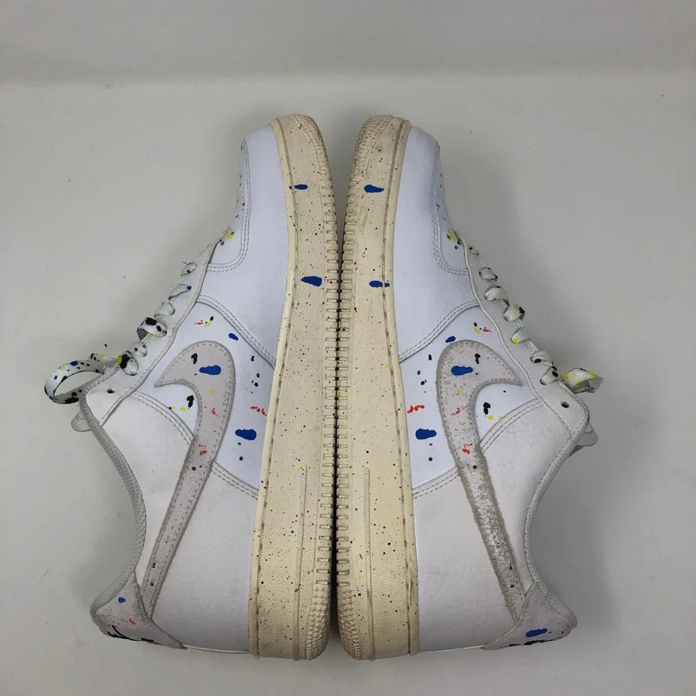 Nike Air Force 1 '07 LV8‎ Paint Splatter White Sneakers Mens 11.5 Streetwear
